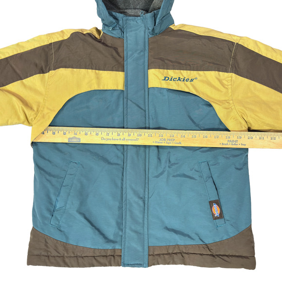 Dickies Teal Colorblock Insulated Full Zip Winter Parka Jacket Size Small - Picture 14 of 16